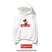 supreme hoodie man women sweatshirt pas cher mickey mouse mm33 blanc